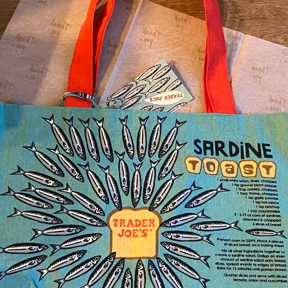 (2) Trader Joe’s canvas tote Sardines BUNDLE OF 2 - Picture 5 of 6